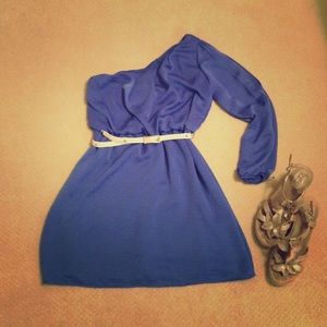 💐 Royal Blue One Shoulder Dress 👗