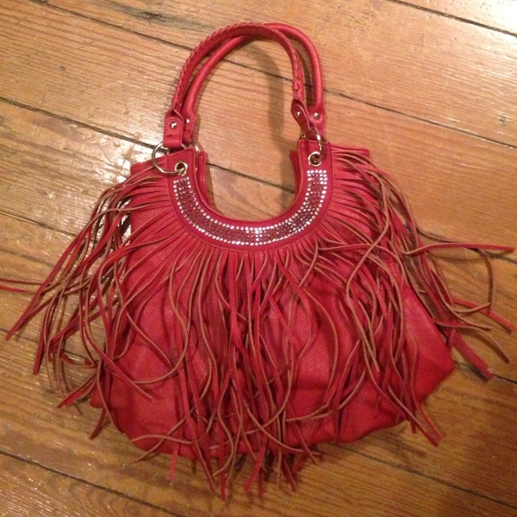 Red Fringe Purse