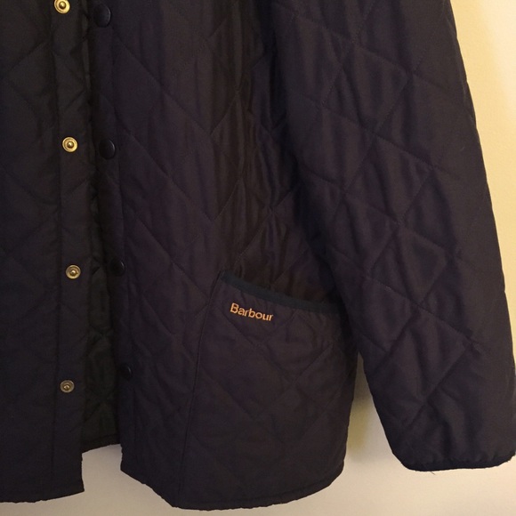 Vintage Barbour navy quilted hunting jacket medium - Picture 3 of 4