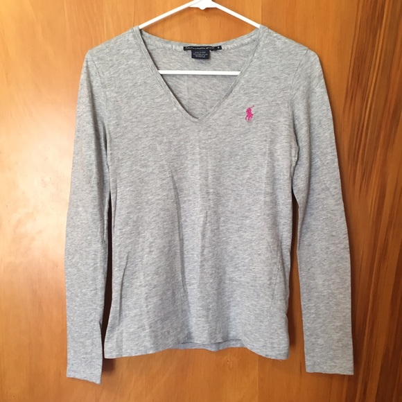 Polo Ralph Lauren Tops - Grey polo with pink horse
