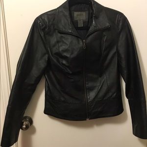 Black leather jacket