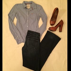 Hollister Stretch Slim-Fit Button-Up