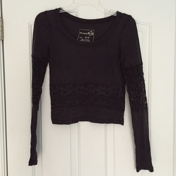 🚫SOLD in bundle🚫Free People charcoal crop - Picture 3 of 4
