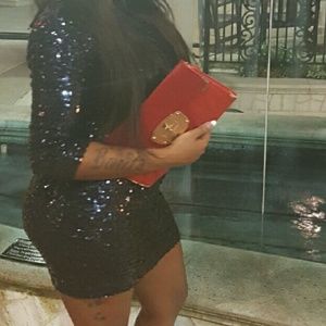 Navy blue sequin dress