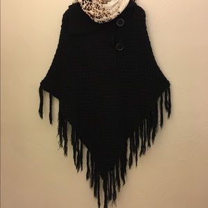 Black Poncho Sweater