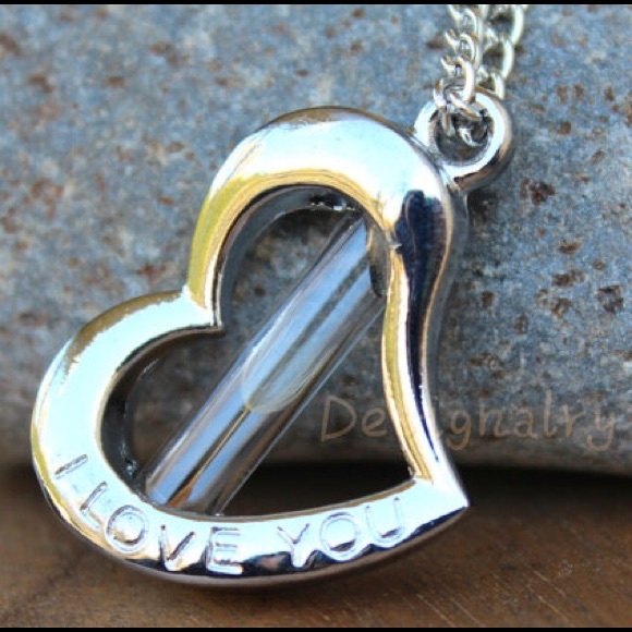 I LOVE YOU heart shaped dandelion wish necklace - Picture 2 of 4