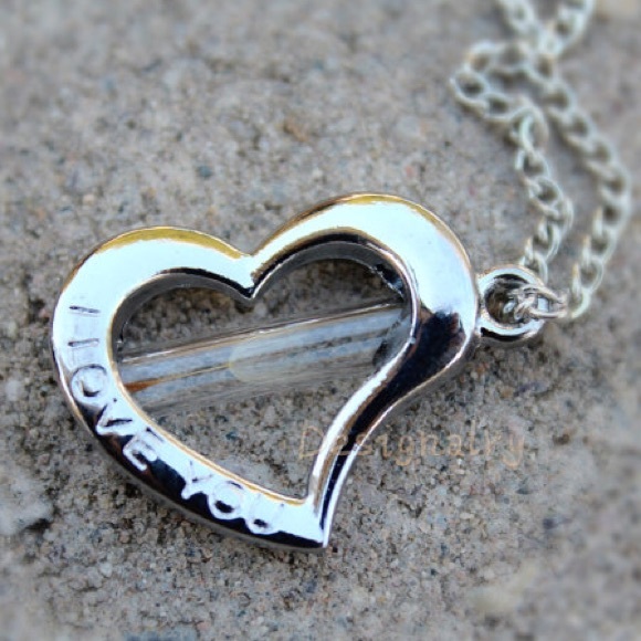 I LOVE YOU heart shaped dandelion wish necklace - Picture 3 of 4