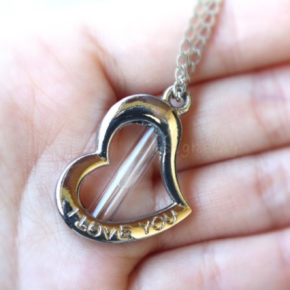 I LOVE YOU heart shaped dandelion wish necklace - Picture 4 of 4