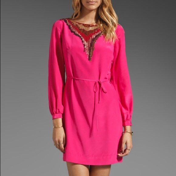 Trina Turk Silk Sequin Party Dress