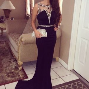 Mermaid black evening gown-Camille la vie nwt