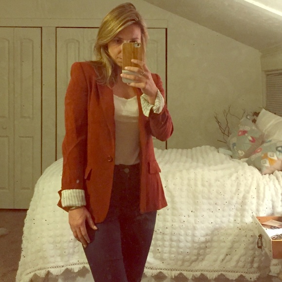 Alice + Olivia rust red blazer