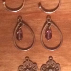 Purple teardrop Pandora earrings