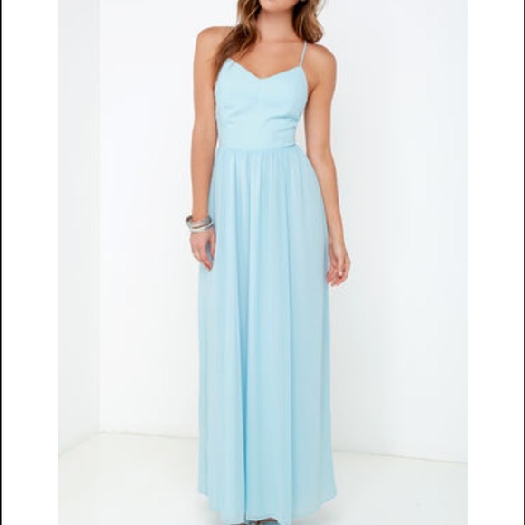 Lulus long baby blue dress