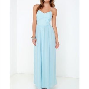 Lulus long baby blue dress
