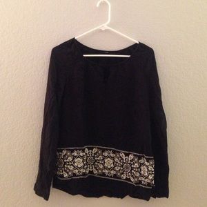 Black Patterned Long Sleeve