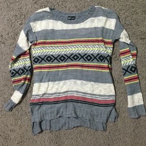 Gray tribal patterned sweater
