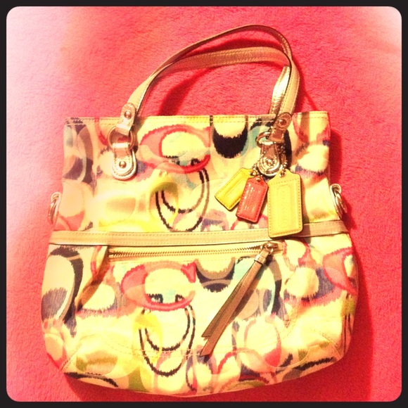 Coach purse, dust bag, & strap