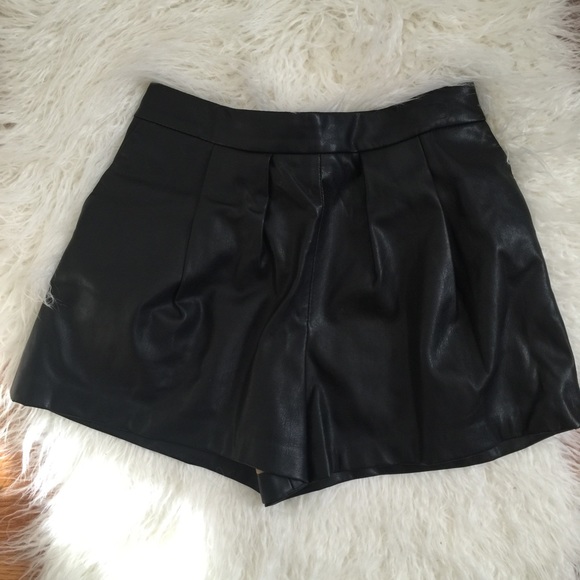 Faux leather shorts