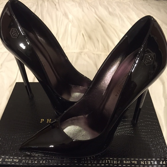 SOLD*****Philipp Plein Black "Pin up Pop" heels - Picture 1 of 4