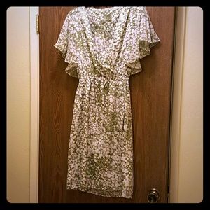 Vintage style green floral dress