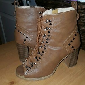Open toe booties