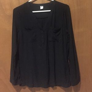 Long sleeve black blouse