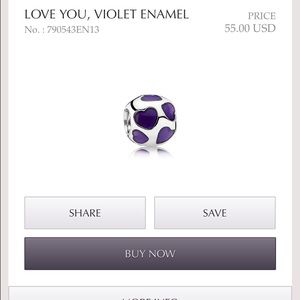 Pandora Violet Hearts charm