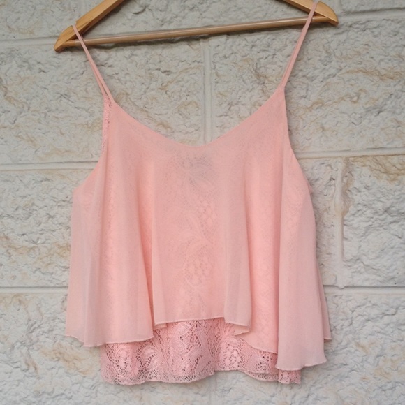 Lace/chiffon top