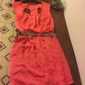 Peach, short sleeve dress