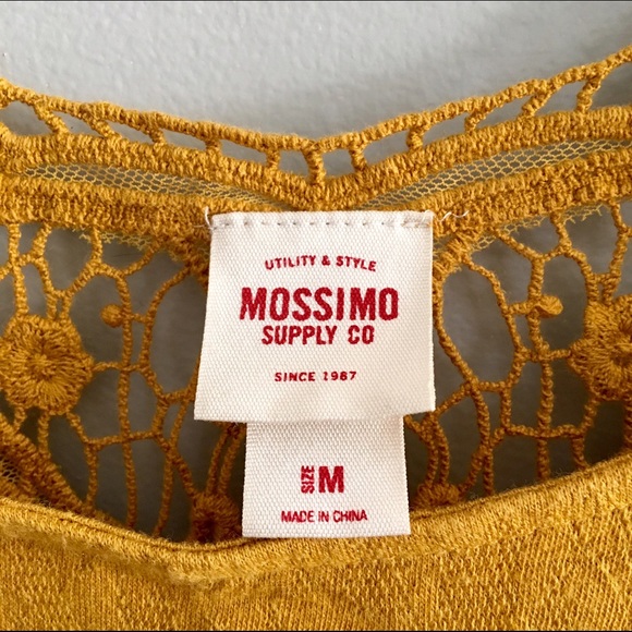 ~SOLD~Mossimo mustard yellow lace crop top - Picture 3 of 3