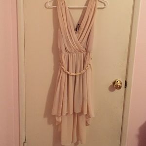 High low cream dress