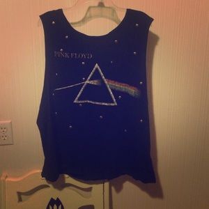 Black graphic tank top