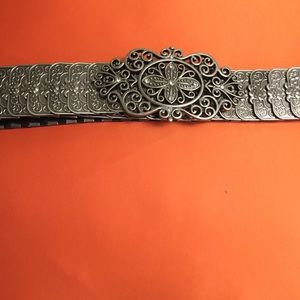 Women fashion belt platinum with faux  diamond XL