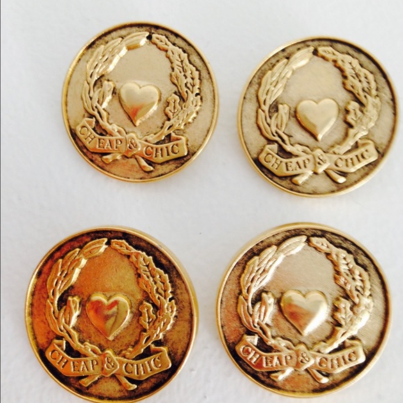 Vintage Moschino Cheap & Chic 4 Gold Metal Buttons - Picture 4 of 4