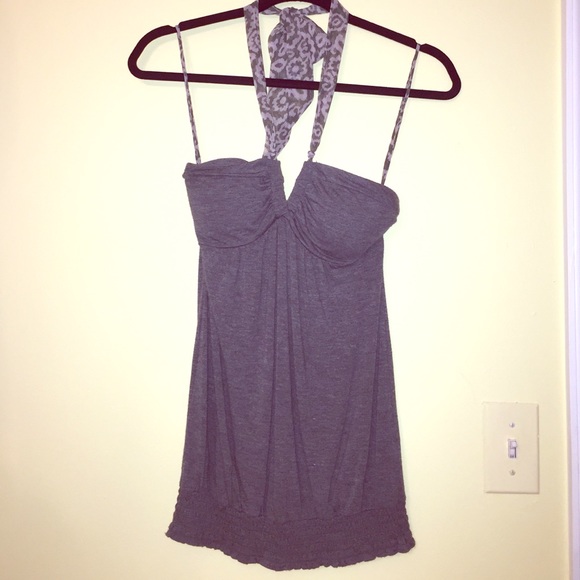 Gray Padded Halter Top