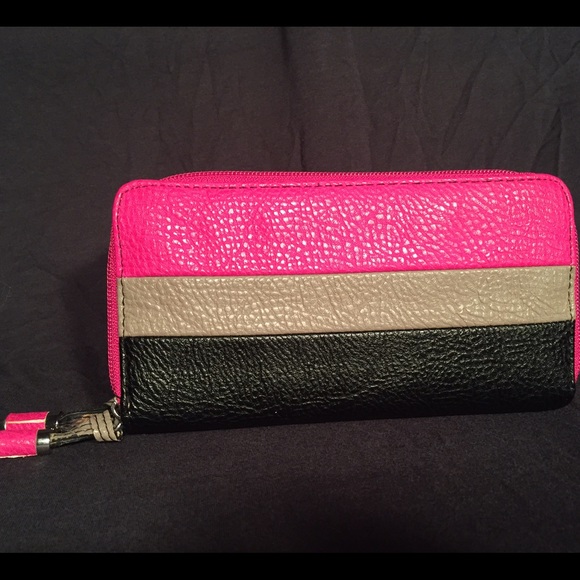 Jessica Simpson Pink and Black Wallet- Gently Used