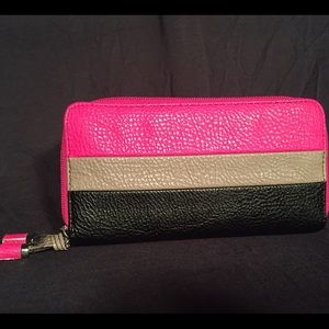 Jessica Simpson Pink and Black Wallet- Gently Used