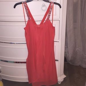 Coral cocktail dress