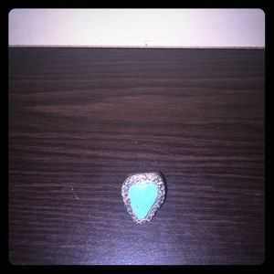 Turquoise and sterling silver ring
