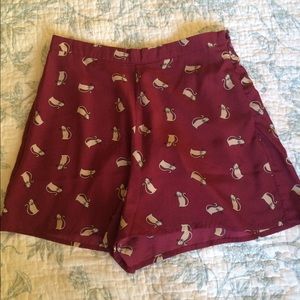 High wasted cat shorts