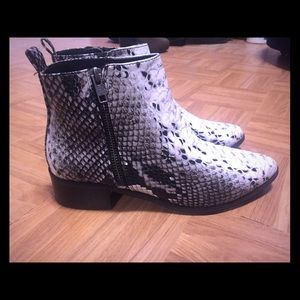 Asos snake skin ankle boots