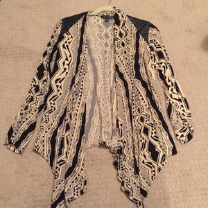 Leather shoulder pad Cardigan