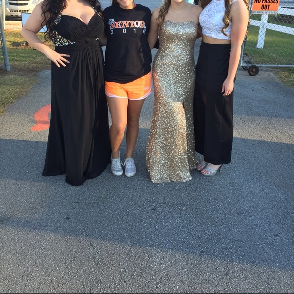 Gold prom dress