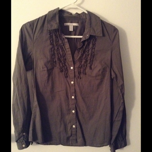 Old Navy gray button down blouse shirt top - S