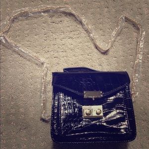 black crocodile night side bag