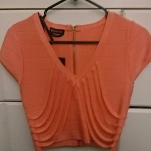 Draped fringe bandage crop top