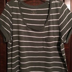 Olive green T-shirt dress.