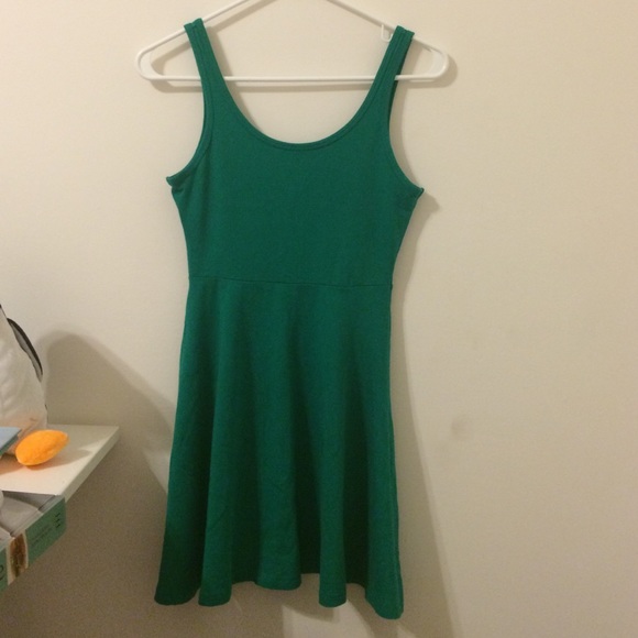 Basic short green skater dress from Express