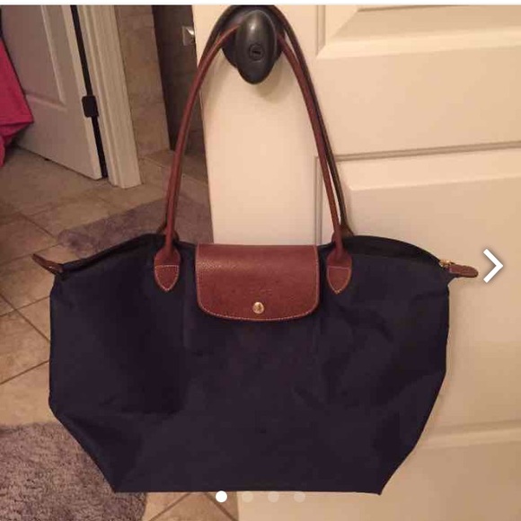 Authentic large navy blue Longchamp tote.