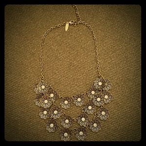 3 tier gold flower necklace